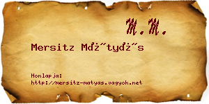 Mersitz Mátyás névjegykártya