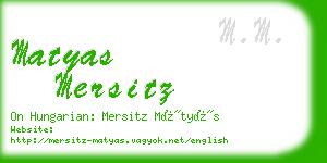 matyas mersitz business card